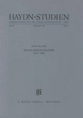 Walter |  Haydn-Studien. Veröffentlichungen des Joseph Haydn-Instituts Köln, Band V, Heft 4, Dezember 1985 | Buch |  Sack Fachmedien