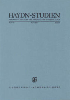 Nowak / Becker-Glauch |  Haydn-Studien. Veröffentlichungen des Joseph Haydn-Instituts Köln. Band II, Heft 3, Mai 1970 | Buch |  Sack Fachmedien