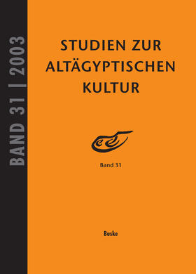 Altenmüller |  Studien zur Altägyptischen Kultur Band 31 | eBook | Sack Fachmedien