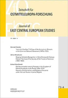 Berend / Bömelburg / Brüggemann |  Zeitschrift für Ostmitteleuropa-Forschung (ZfO) 73/4 / Journal of East Central European Studies (JECES) 73/4 | Buch |  Sack Fachmedien