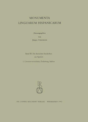 Untermann |  Die iberischen Inschriften aus Spanien | Buch |  Sack Fachmedien