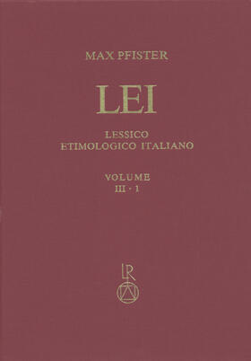Pfister |  Lessico Etimologico Italiano. Band 3 (III.1) | Buch |  Sack Fachmedien