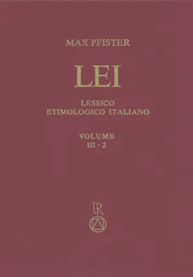 Pfister |  Lessico Etimologico Italiano. Band 3 (III.2) | Buch |  Sack Fachmedien