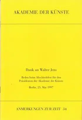 Dank an Walter Jens | Buch | 978-3-88331-017-6 | sack.de