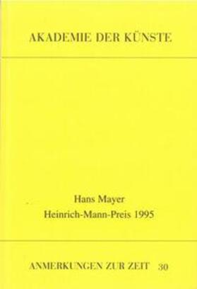 Akademie der Künste, Berlin | Hans Mayer | Buch | 978-3-88331-992-6 | sack.de