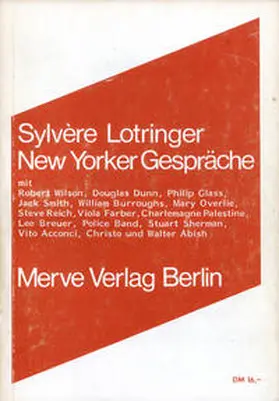 Lotringer |  New Yorker Gespräche | Buch |  Sack Fachmedien