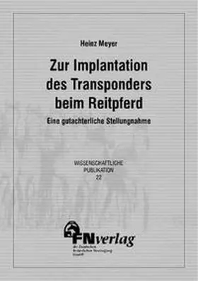 Meyer |  Zur Implantation des Transponders beim Reitpferd | Buch |  Sack Fachmedien