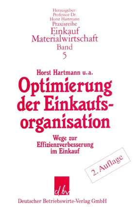 Hartmann |  Optimierung der Einkaufsorganisation. | eBook | Sack Fachmedien