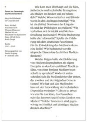 Irrgang / Jahn |  Forum zur Genealogie des Mediendenkens 1 | Buch |  Sack Fachmedien