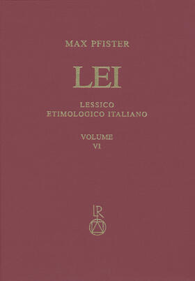 Pfister |  Lessico Etimologico Italiano. Band 6 (VI) | Buch |  Sack Fachmedien