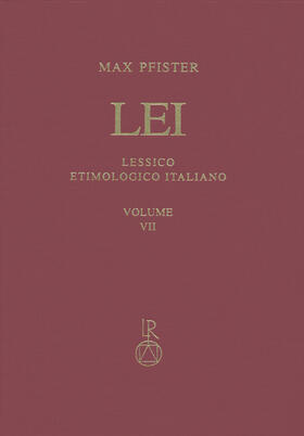 Pfister |  Lessico Etimologico Italiano. Band 7 (VII) | Buch |  Sack Fachmedien