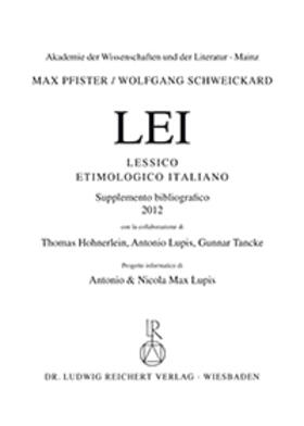 Pfister |  Lessico Etimologico Italiano | Buch |  Sack Fachmedien