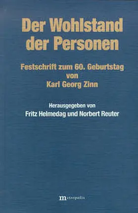 Helmedag / Reuter |  Der Wohlstand der Personen | Buch |  Sack Fachmedien