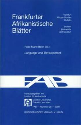 Beck |  Language and Development | Buch |  Sack Fachmedien