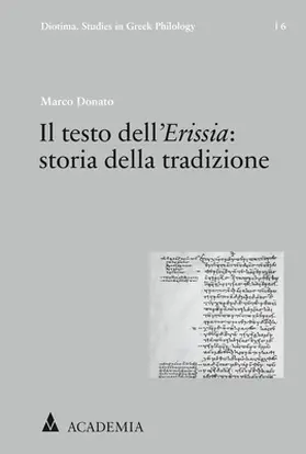 Donato |  Il testo dell´Erissia: storia della tradizione | Buch |  Sack Fachmedien