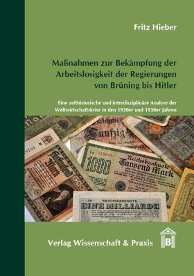 Hieber |  Maßnahmen zur Bekämpfung der Arbeitslosigkeit der Regierungen von Brüning bis Hitler | Buch |  Sack Fachmedien