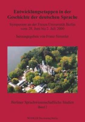 Simmler |  Entwicklungsetappen in der Geschichte der deutschen Sprache | Buch |  Sack Fachmedien