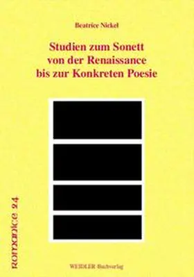 Nickel |  Studien zum Sonett von der Renaissance bis zur Konkreten Poesie | Buch |  Sack Fachmedien