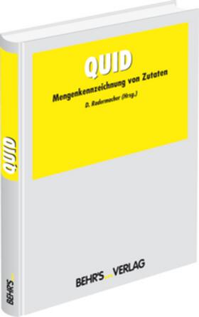 Radermacher |  QUID - Mengenkennzeichnung von Zutaten | Buch |  Sack Fachmedien