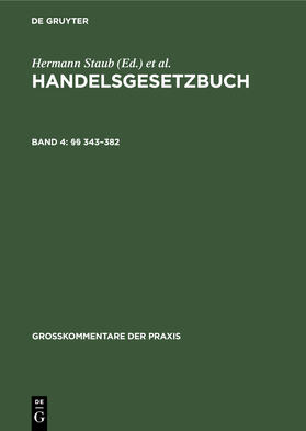 Koller / Canaris / Brüggemann |  §§ 343¿382 | Buch |  Sack Fachmedien