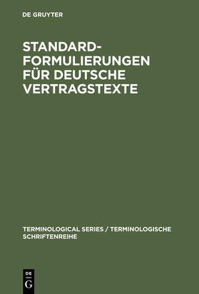  Standardformulierungen für deutsche Vertragstexte | Buch |  Sack Fachmedien