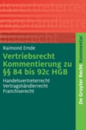 Emde |  Vertriebsrecht | eBook | Sack Fachmedien