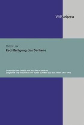 Lax |  Lax, D: Rechtfertigung des Denkens | Buch |  Sack Fachmedien