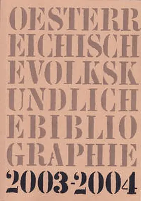 Hummer / Schindler |  Österreichische Volkskundliche Bibliographie | Buch |  Sack Fachmedien