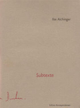 Aichinger |  Subtexte | Buch |  Sack Fachmedien