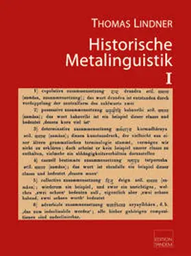 Lindner |  Historische Metalinguistik I | Buch |  Sack Fachmedien