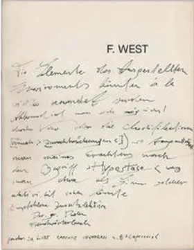 West / Collection Hummel, Wien / Fritsch |  FRANZ WEST. WORKS 1970–1985 | Buch |  Sack Fachmedien