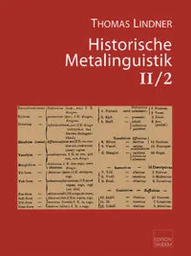 Lindner |  Historische Metalinguistik Band II/2 | Buch |  Sack Fachmedien