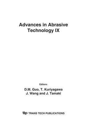 Guo / Kuriyagawa / Wang |  Advances in Abrasive Technology IX | Sonstiges |  Sack Fachmedien