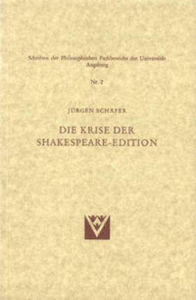 Schäfer |  Die Krise der Shakespeare-Edition | Buch |  Sack Fachmedien