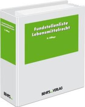 Dillhage |  Fundstellenliste Lebensmittelrecht | Buch |  Sack Fachmedien