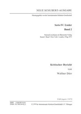 Dürr | Neue Schubert-Ausgabe. Kritische Berichte / Lieder 2 | Buch | 978-3-936187-42-7 | sack.de