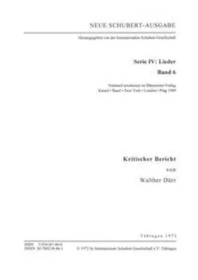 Dürr |  Neue Schubert-Ausgabe. Kritische Berichte / Lieder 6 | Buch |  Sack Fachmedien