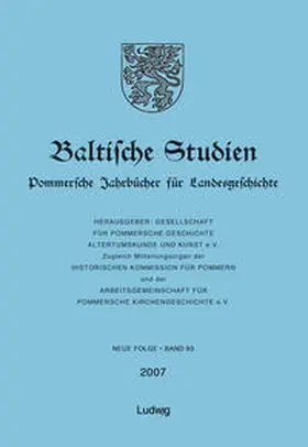  Baltische Studien, Pommersche Jahrbücher für Landesgeschichte. Band 93 NF | Buch |  Sack Fachmedien