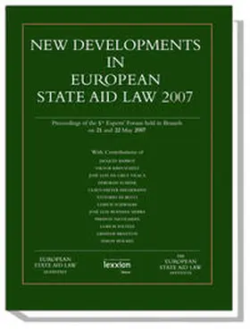 The European State Aid Law Institute |  New Developments in European State Aid Law 2007 | Buch |  Sack Fachmedien