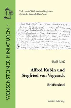 Rieß |  Alfred Kubin und Siegfried von Vegesack | Buch |  Sack Fachmedien