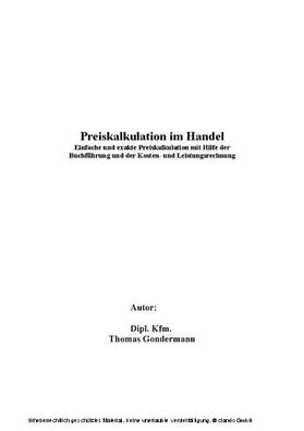 Gondermann |  Preiskalkulation im Handel | eBook | Sack Fachmedien