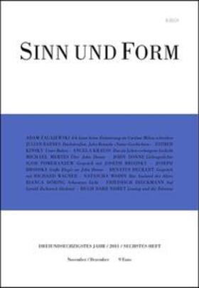  Sinn und Form 6/2011 | Buch |  Sack Fachmedien