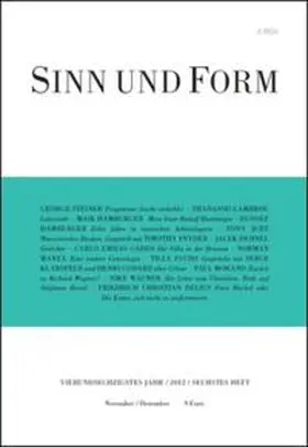  Sinn und Form 6/2012 | Buch |  Sack Fachmedien