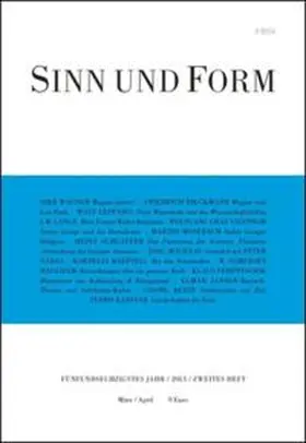  Sinn und Form 2/2013 | Buch |  Sack Fachmedien