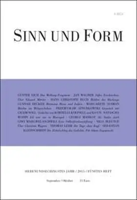  Sinn und Form 5/2015 | Buch |  Sack Fachmedien