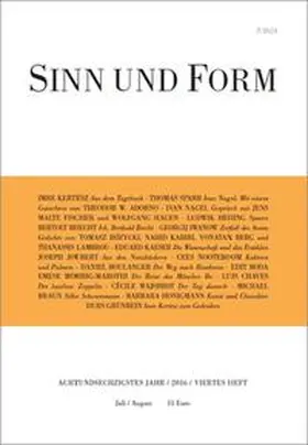  Sinn und Form 4/2016 | Buch |  Sack Fachmedien