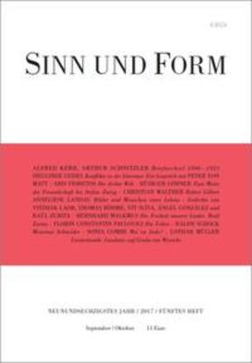  Sinn und Form 5/2017 | Buch |  Sack Fachmedien