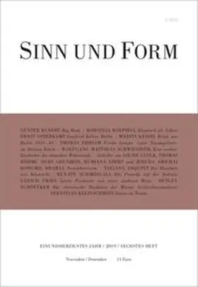 Sinn und Form 6/2019 | Buch | 978-3-943297-50-8 | sack.de