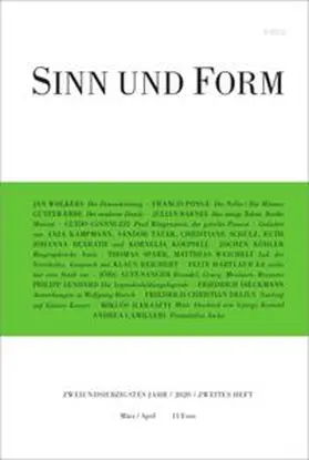  Sinn und Form 2/2020 | Buch |  Sack Fachmedien