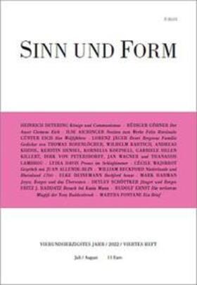  Sinn und Form 4/2022 | Buch |  Sack Fachmedien